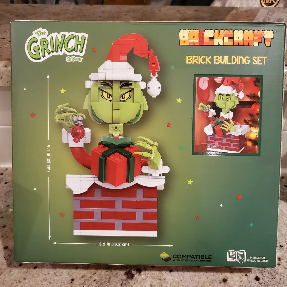 BrickCraft Up The Chimney Grinch 504pc Christmas Holiday Brick‎ Building Kit NEW
